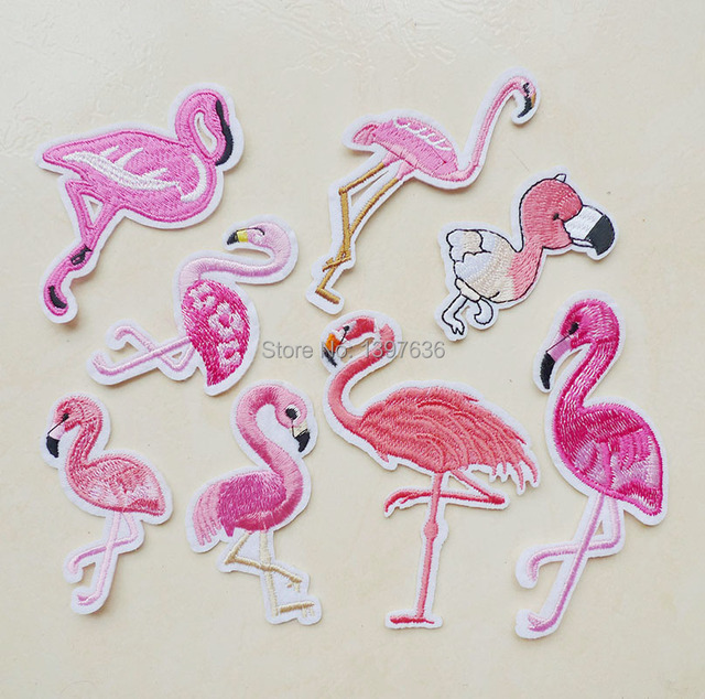Parch hafty Flamingo zwierzęta do naszycia na odzież - dekoracyjne rzemiosło - Wianko - 11