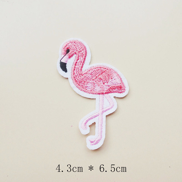 Parch hafty Flamingo zwierzęta do naszycia na odzież - dekoracyjne rzemiosło - Wianko - 2
