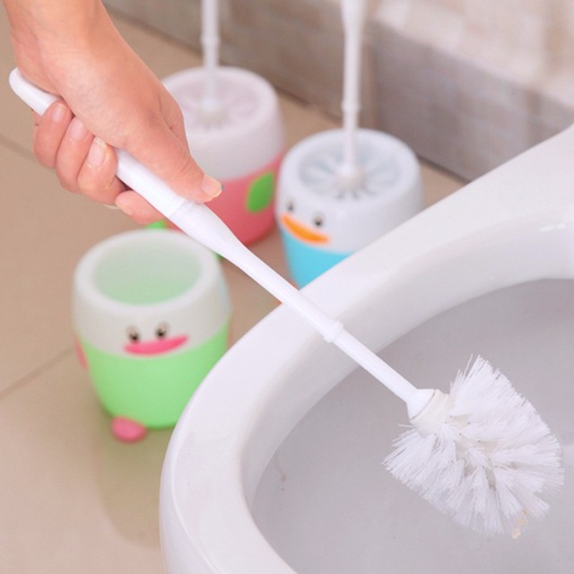 Kreatywna szczotka do czyszczenia łazienki z uchwytem na szczotkę WC – plastikowy domek clearner - Wianko - 1