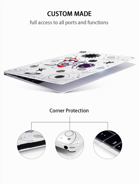 Etui MTT Space astronauta do Macbook Air 13 M1 2020 i Macbook Pro 13 15 16 11 12 z pokrywą klawiatury - Wianko - 6