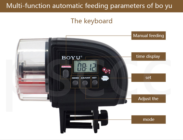 Automatyczny podajnik karmy dla ryb BOYU ZW-82 - elektryczny zegar, akcesoria do akwarium, karmienie ryb - Wianko - 4