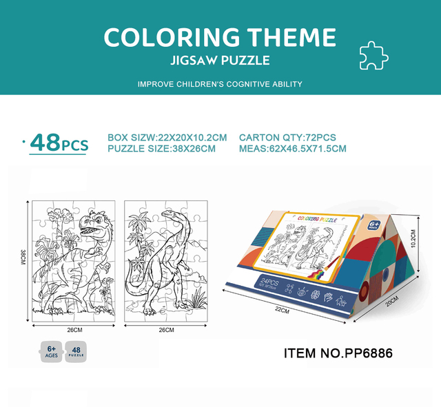 Dziecko śmieszne kolorowanie - 24 sztuki papieru w dwóch wariantach edukacyjnych do rysowania i układania puzzli - Wianko - 1