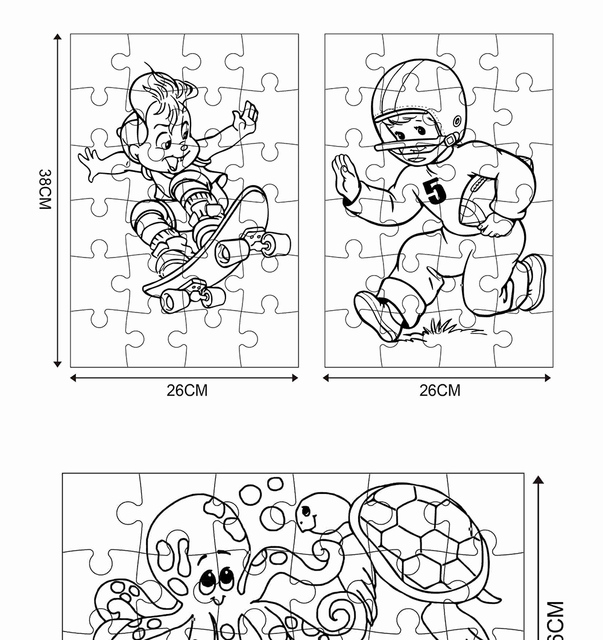 Dziecko śmieszne kolorowanie - 24 sztuki papieru w dwóch wariantach edukacyjnych do rysowania i układania puzzli - Wianko - 7