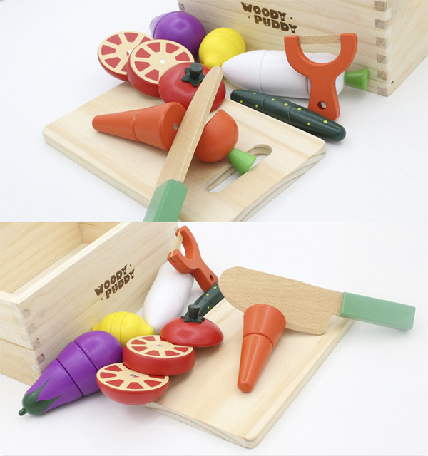 Zestaw żywności symulacja dla dzieci Montessori - kuchenne zabawki, wycinanki, owoce, warzywa - Wianko - 8