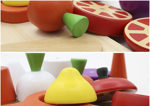 Zestaw żywności symulacja dla dzieci Montessori - kuchenne zabawki, wycinanki, owoce, warzywa - Wianko - 9