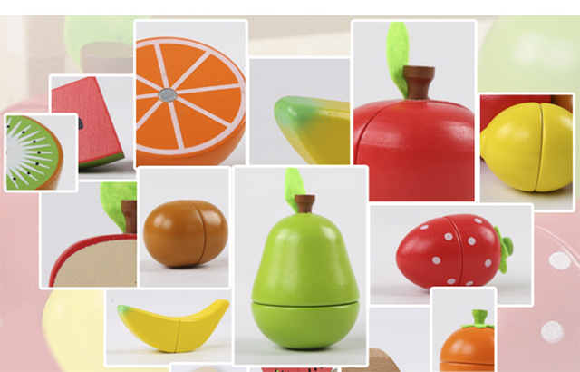 Zestaw żywności symulacja dla dzieci Montessori - kuchenne zabawki, wycinanki, owoce, warzywa - Wianko - 6