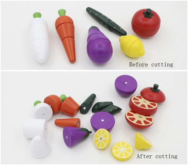 Zestaw żywności symulacja dla dzieci Montessori - kuchenne zabawki, wycinanki, owoce, warzywa - Wianko - 11
