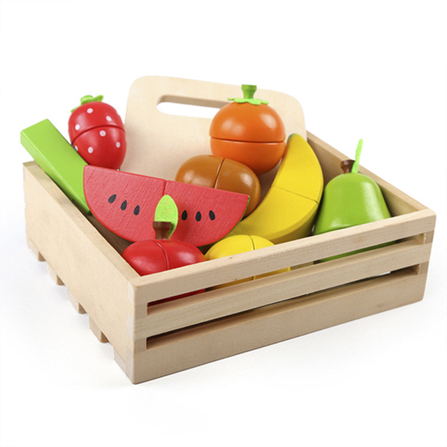 Zestaw żywności symulacja dla dzieci Montessori - kuchenne zabawki, wycinanki, owoce, warzywa - Wianko - 1
