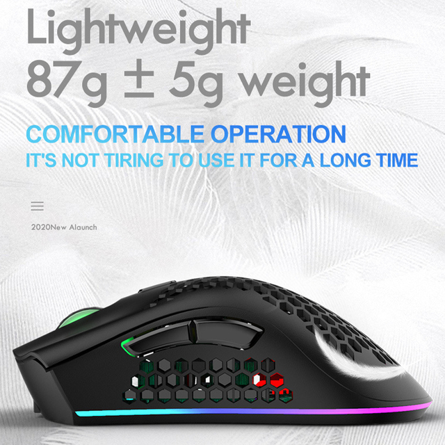 Mysz dla graczy X3 z odbiornikiem USB 2.4GHz, podświetleniem RGB, 7 klawiszami i 2400 DPI - Wianko - 3