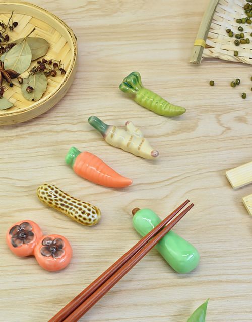 Pałeczki ceramiczne w stylu japońskim - 3 sztuki, uchwyt, stojak, poduszka, zastawa stołowa do kuchni - Wianko - 31