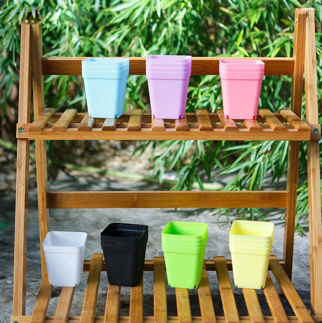 Doniczka ogrodowa kwadratowa Bonsai plastik, idealna na sukulenty, do użytku w ogrodzie, biurku, czy domu - różne kolory - Wianko - 5