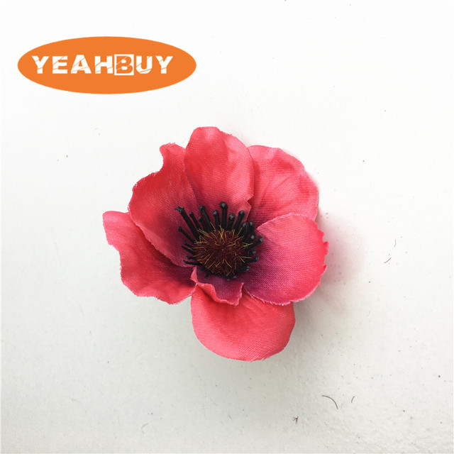 Sztuczny jedwabowy kwiat maku 7CM, 15 kolorów - dekoracje ślubne, wianki, festiwale - Wianko - 6
