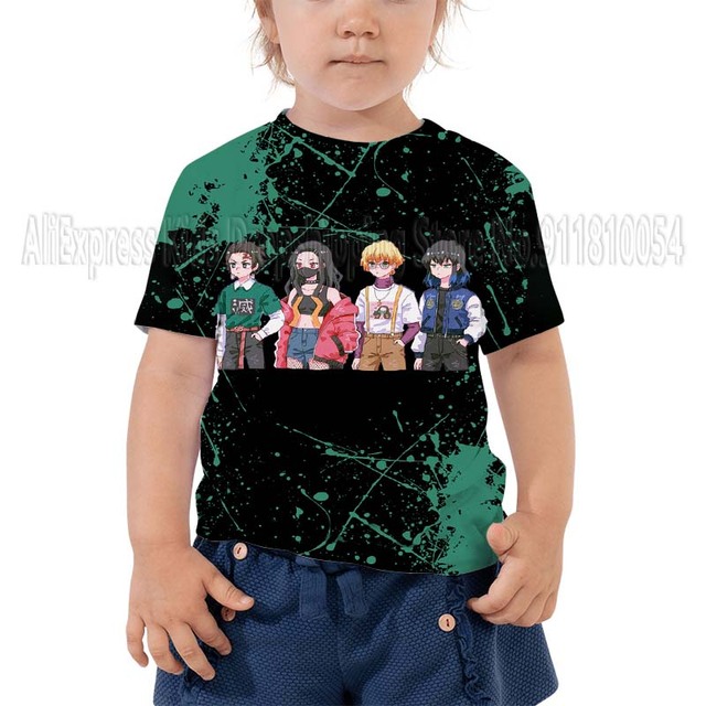 Dziecięce koszulki 3D Print Demon Slayer z motywem Anime dla chłopców i dziewcząt - Wianko - 11
