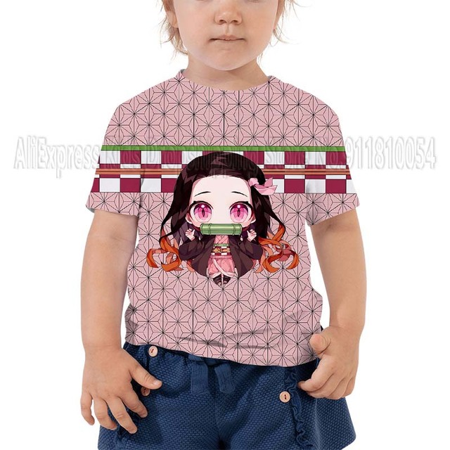 Dziecięce koszulki 3D Print Demon Slayer z motywem Anime dla chłopców i dziewcząt - Wianko - 9