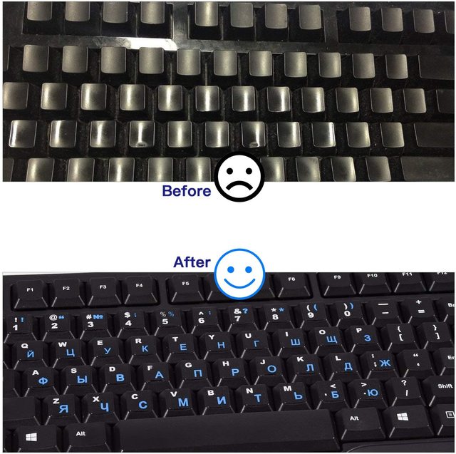 Naklejki z rosyjskim alfabetem do wymiany klawiatury na laptopie (2 paczki) - Wianko - 4