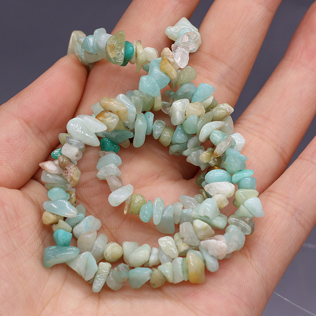 Nieregularne koraliki z naturalnego kamienia amazonit do tworzenia biżuterii - naszyjnik, bransoletka DIY - Wianko - 9
