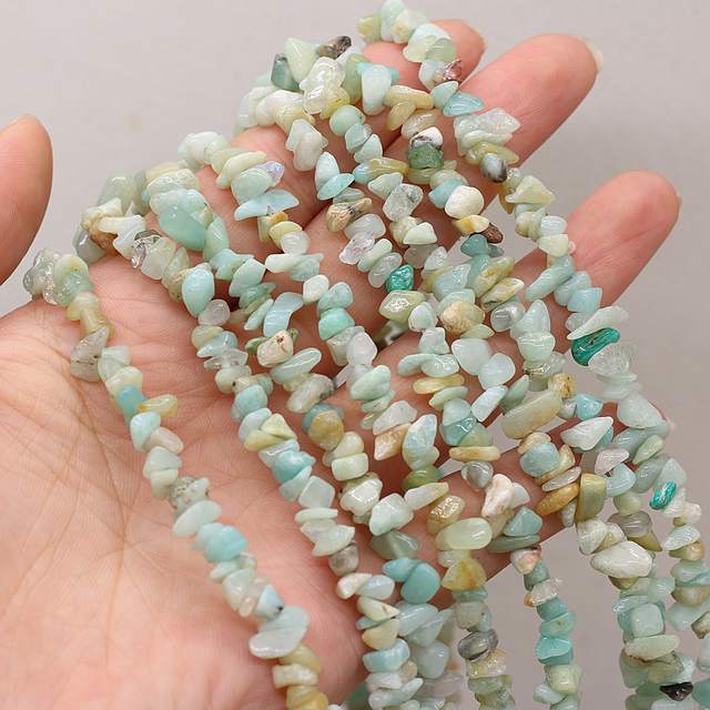 Nieregularne koraliki z naturalnego kamienia amazonit do tworzenia biżuterii - naszyjnik, bransoletka DIY - Wianko - 2