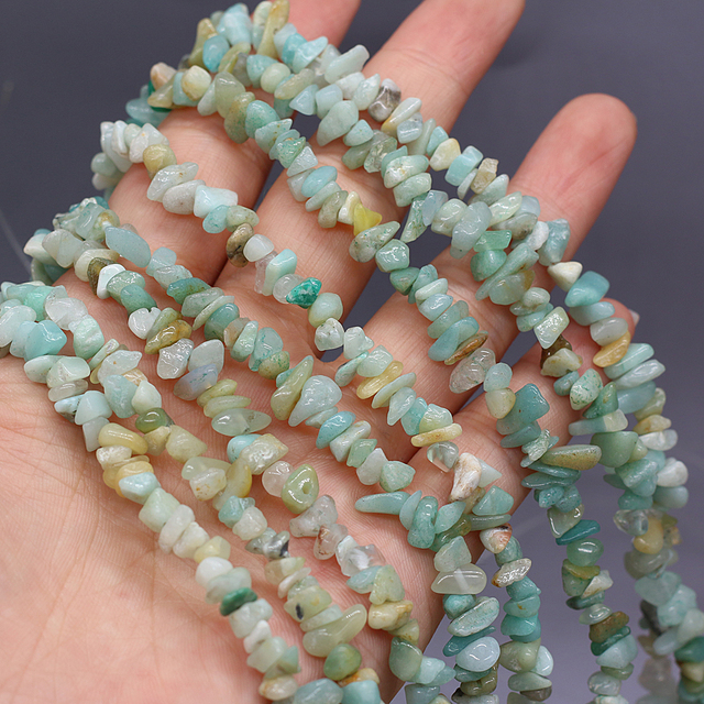 Nieregularne koraliki z naturalnego kamienia amazonit do tworzenia biżuterii - naszyjnik, bransoletka DIY - Wianko - 8