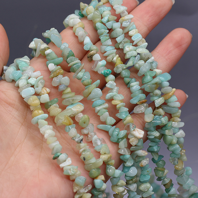 Nieregularne koraliki z naturalnego kamienia amazonit do tworzenia biżuterii - naszyjnik, bransoletka DIY - Wianko - 6