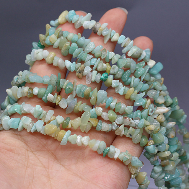 Nieregularne koraliki z naturalnego kamienia amazonit do tworzenia biżuterii - naszyjnik, bransoletka DIY - Wianko - 7