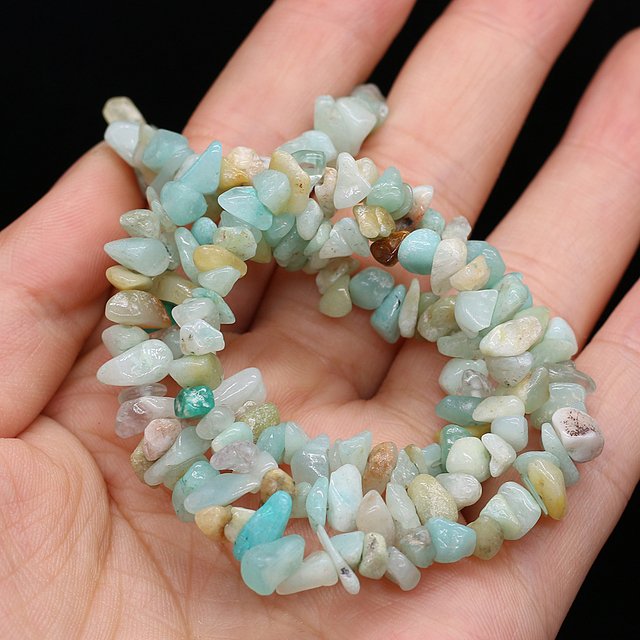 Nieregularne koraliki z naturalnego kamienia amazonit do tworzenia biżuterii - naszyjnik, bransoletka DIY - Wianko - 11