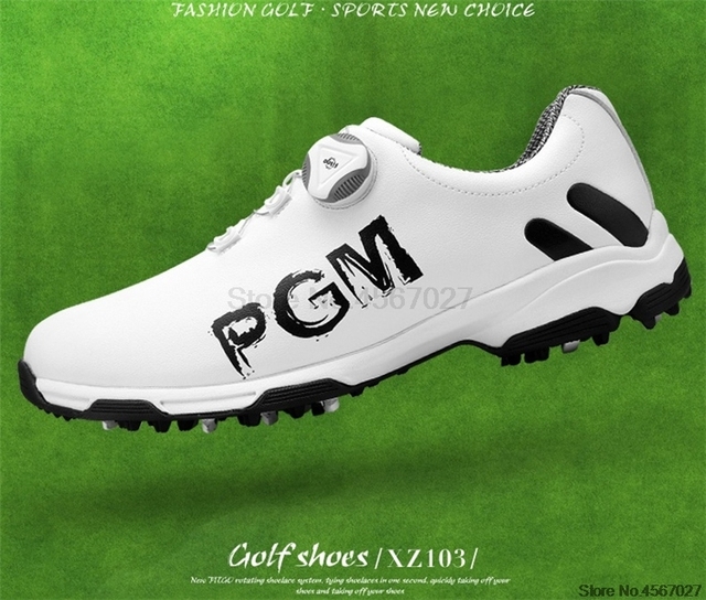New Arrival Pgm buty golfowe mężczyźni trampki sportowe wodoodporne oddychające buty Golf obrotowe profesjonalne obuwie D0470 - Wianko - 2