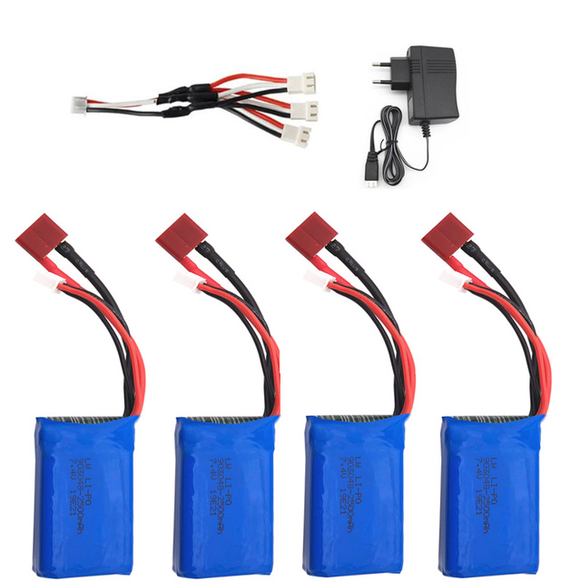 Akumulator Li-po 2S 7.4V 2500mAh + kabel 3w1 + ładowarka for q39 wltoys A959-B A969-B A979-B K929-B RC Samochód - Wianko - 3