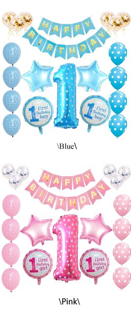 Dekoracje urodzinowe dla 1-rocznego chłopca lub dziewczynki: baner, balony bociankowe - Wianko - 6