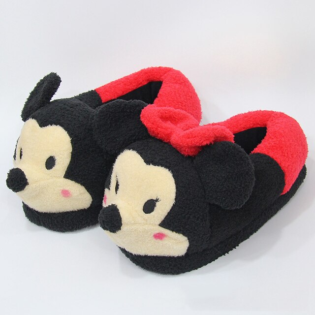 Myszka Miki Disney - pluszowe kapcie dla dzieci Minnie, utrzymujące ciepło w domu, idealne na zimę - Wianko - 4