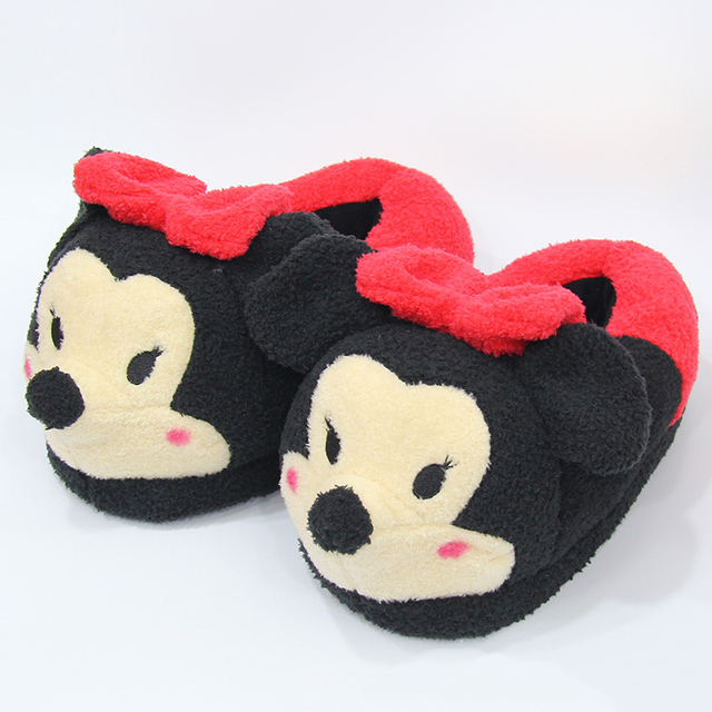 Myszka Miki Disney - pluszowe kapcie dla dzieci Minnie, utrzymujące ciepło w domu, idealne na zimę - Wianko - 7