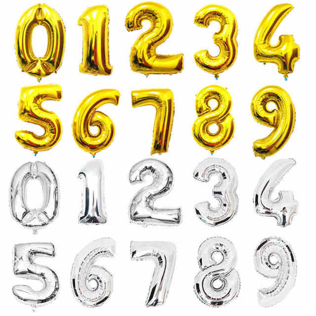 Numer 40 cali folia złota i srebra, dmuchany balon cyfrowy, idealny na festiwale, urodziny i wesela - Wianko - 2