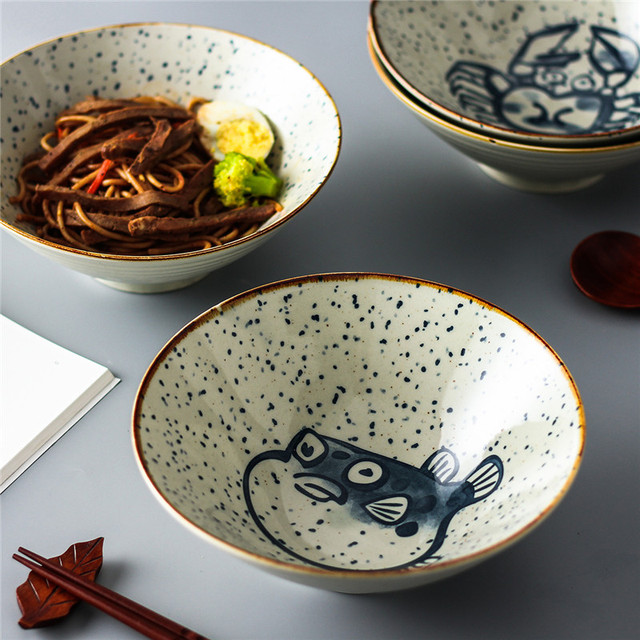 Miseczka domowa do ryżu, makaronu, zupy, deserów - retro koreański styl, ceramiczna zastawa stołowa - Wianko - 9