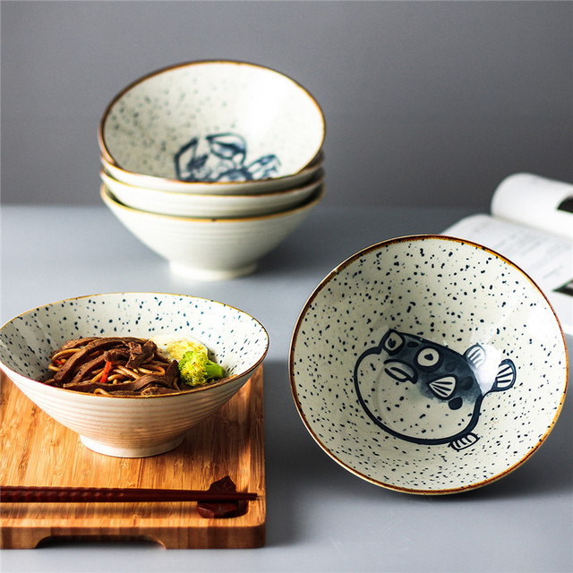 Miseczka domowa do ryżu, makaronu, zupy, deserów - retro koreański styl, ceramiczna zastawa stołowa - Wianko - 10