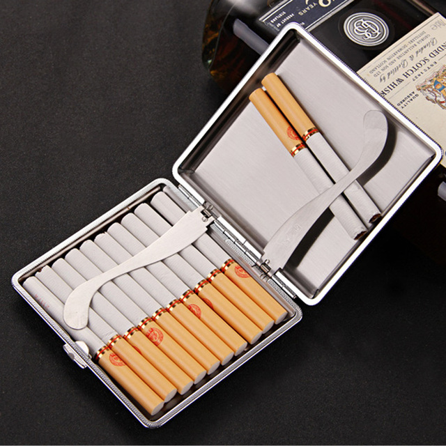 Skórzana papierośnica Vintage Classic na 14/16/20 prawdziwych papierosów - męski uchwyt na papierosy - Wianko - 3