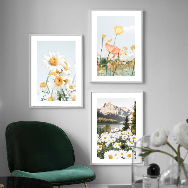 Skandynawski obraz na płótnie - kwiaty, wschód słońca, molo - lato, świt, krajobraz - Wianko - 5