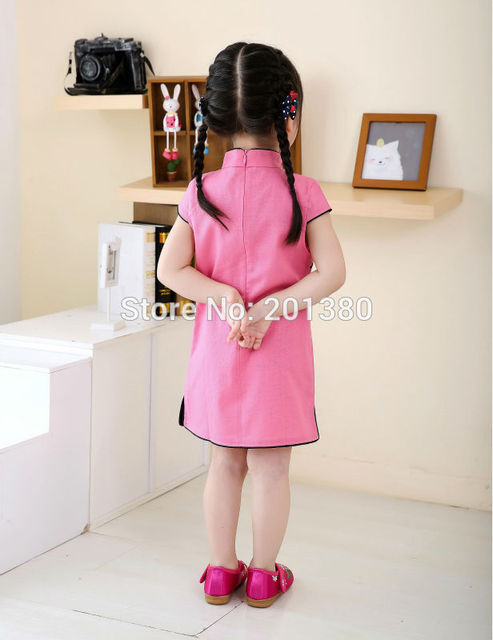 Dziewczęce letnie sukienki Piwonia Qipao Chiński Nowy Rok, Kwiatowe stroje Cheongsam dla dziewczynek 2-16 lat - Wianko - 33