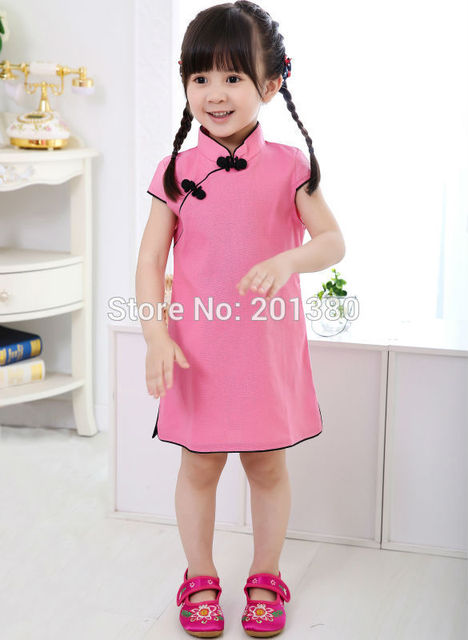 Dziewczęce letnie sukienki Piwonia Qipao Chiński Nowy Rok, Kwiatowe stroje Cheongsam dla dziewczynek 2-16 lat - Wianko - 36