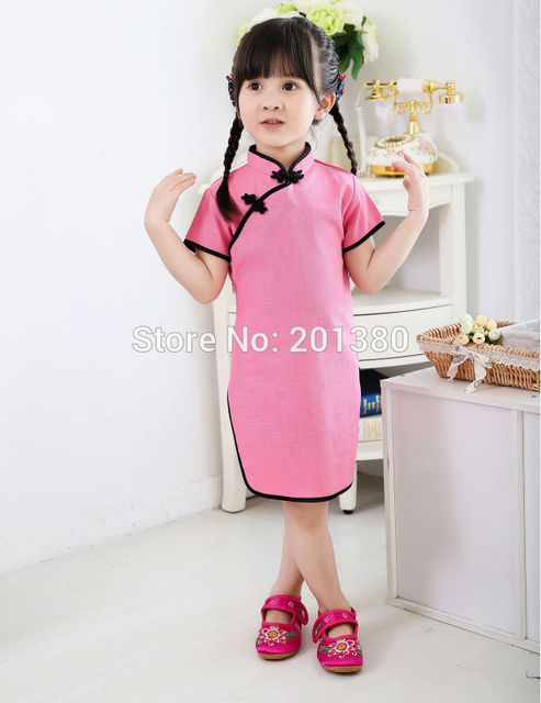 Dziewczęce letnie sukienki Piwonia Qipao Chiński Nowy Rok, Kwiatowe stroje Cheongsam dla dziewczynek 2-16 lat - Wianko - 39