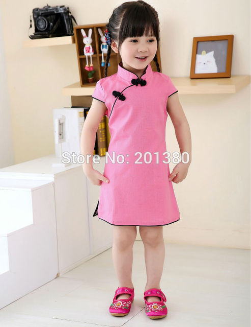 Dziewczęce letnie sukienki Piwonia Qipao Chiński Nowy Rok, Kwiatowe stroje Cheongsam dla dziewczynek 2-16 lat - Wianko - 32