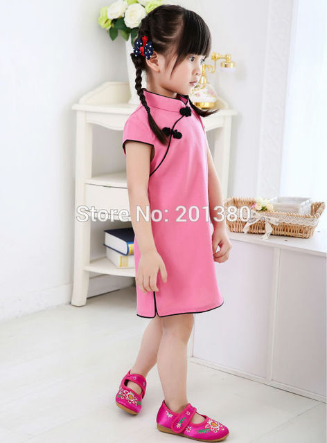 Dziewczęce letnie sukienki Piwonia Qipao Chiński Nowy Rok, Kwiatowe stroje Cheongsam dla dziewczynek 2-16 lat - Wianko - 37