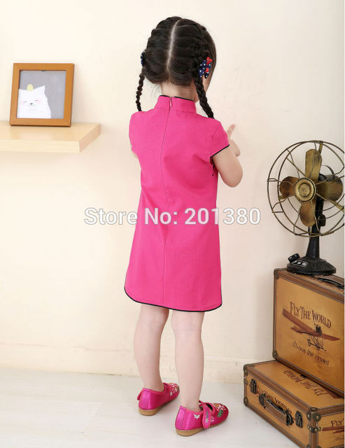 Dziewczęce letnie sukienki Piwonia Qipao Chiński Nowy Rok, Kwiatowe stroje Cheongsam dla dziewczynek 2-16 lat - Wianko - 53