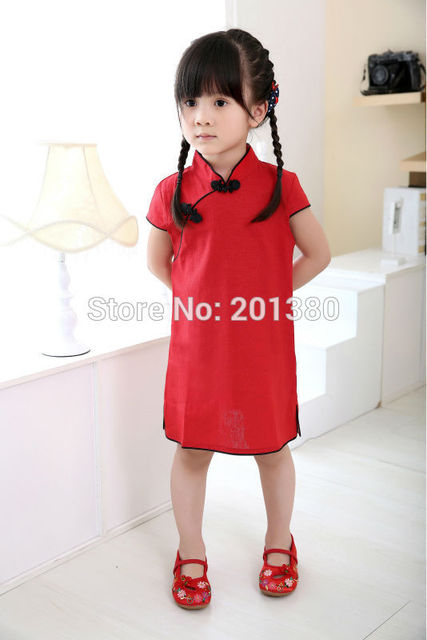 Dziewczęce letnie sukienki Piwonia Qipao Chiński Nowy Rok, Kwiatowe stroje Cheongsam dla dziewczynek 2-16 lat - Wianko - 43