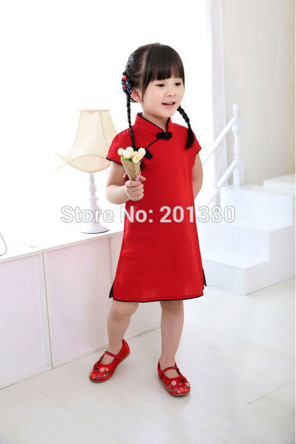 Dziewczęce letnie sukienki Piwonia Qipao Chiński Nowy Rok, Kwiatowe stroje Cheongsam dla dziewczynek 2-16 lat - Wianko - 42