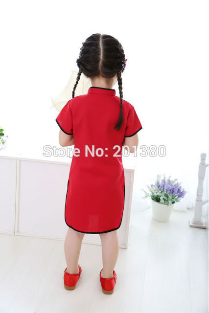 Dziewczęce letnie sukienki Piwonia Qipao Chiński Nowy Rok, Kwiatowe stroje Cheongsam dla dziewczynek 2-16 lat - Wianko - 45