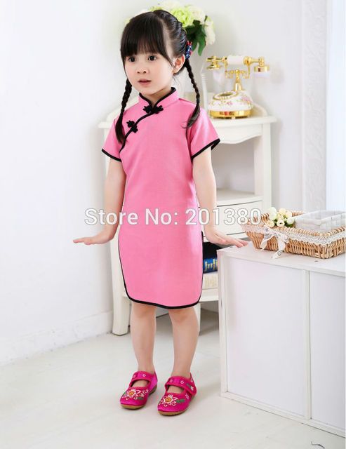 Dziewczęce letnie sukienki Piwonia Qipao Chiński Nowy Rok, Kwiatowe stroje Cheongsam dla dziewczynek 2-16 lat - Wianko - 35