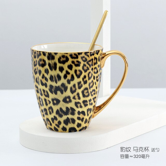 Kubek do kawy i spodek z kreatywnej porcelany kostnej w cętki CL81807 - Wianko - 8