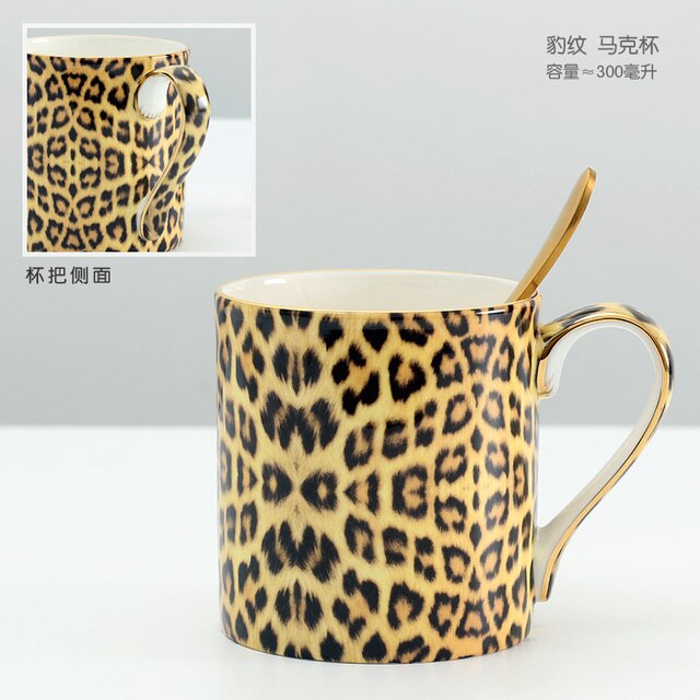 Kubek do kawy i spodek z kreatywnej porcelany kostnej w cętki CL81807 - Wianko - 7
