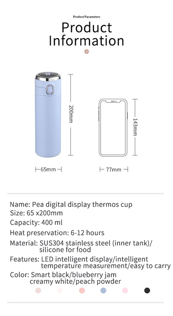 Kreatywny kubek termiczny Pea z izolacją, ze stali nierdzewnej, dla studentów (dla mężczyzn i kobiet) - Wianko - 7