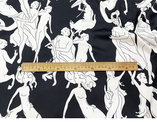 Luksusowy damski materiał satynowy z wzorem, 100% poliester, drukowany jak sztuczny jedwab - koszule i piżamy - Wianko - 4