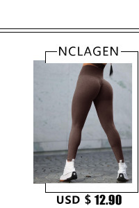 Bezszwowe spodnie jogi wysokiej talii NCLAGEN podnoszące pośladki - czarne - Wianko - 4